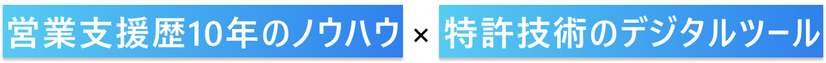 営業支援歴10年のノウハウ×特許技術のデジタルツール